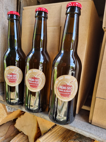 Cidrerie du Valais – Craft Demi-Sec Cider 33cl 🍏🍎 | 100% Natural, Sulfite-Free