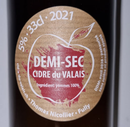 Cidrerie du Valais – Craft Demi-Sec Cider 33cl 🍏🍎 | 100% Natural, Sulfite-Free