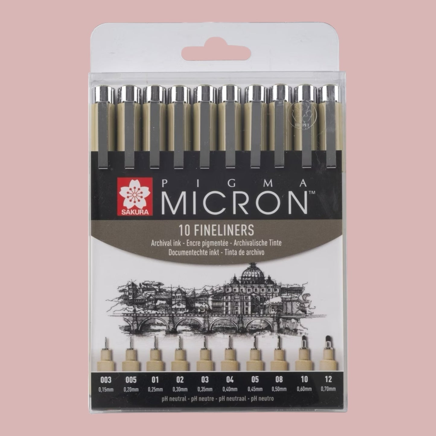 Sakura Pigma Micron Fineliner Set, 10 Stück