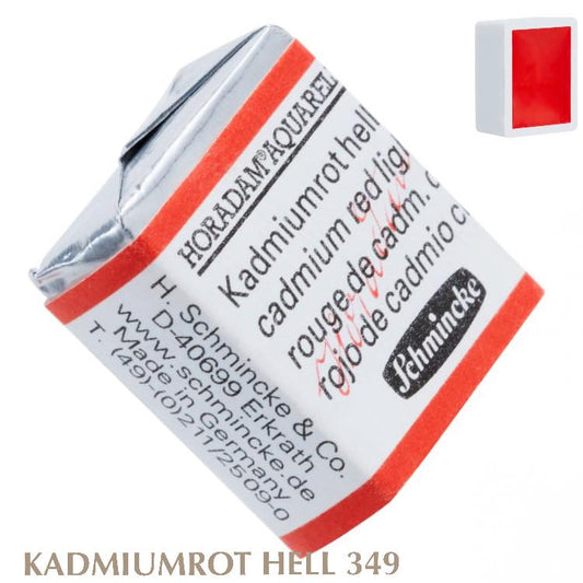 Schmincke HORADAM Aquarellfarbe  1/2 Näpfchen № 349 Kadmiumrot Hell