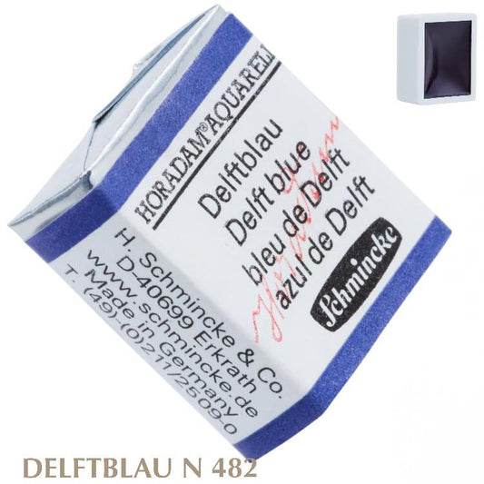 Schmincke HORADAM Aquarellfarbe  1/2 Näpfchen № 482 Delftblau