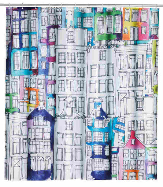 Wenko - Sunny City Shower Curtain - Eco-Friendly Style 🌈🚿