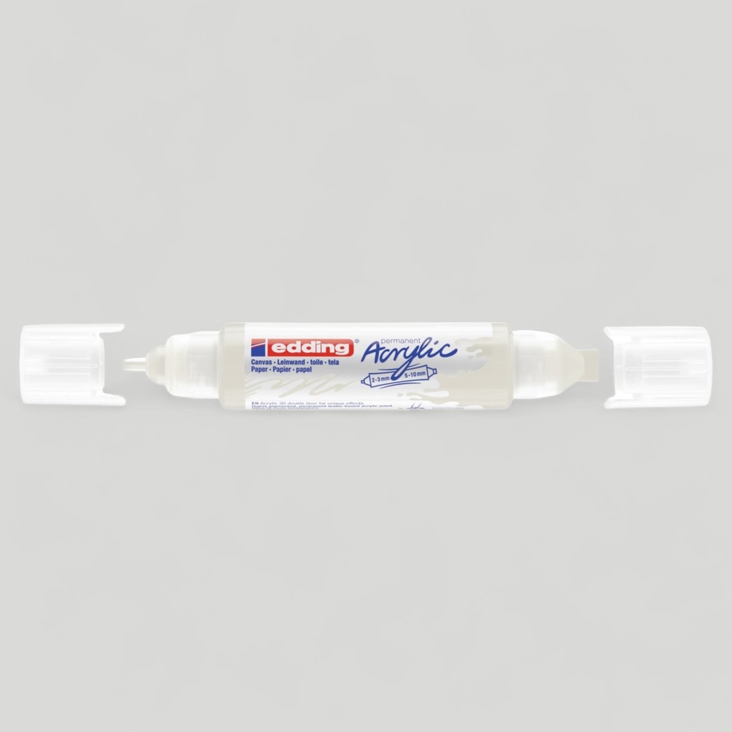 Edding 5400 Acryl 3D Double Liner verkehrsweiß, Tubenspitze 2-3 mm + 5-10 mm