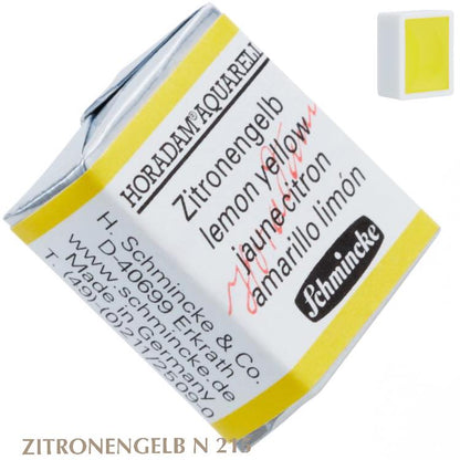 Schmincke HORADAM Aquarellfarbe  1/2 Näpfchen № 215 Zitronengelb