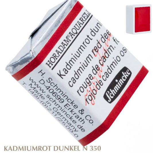 Schmincke HORADAM Aquarellfarbe  1/2 Näpfchen № 350 Kadmiumrot Dunkel