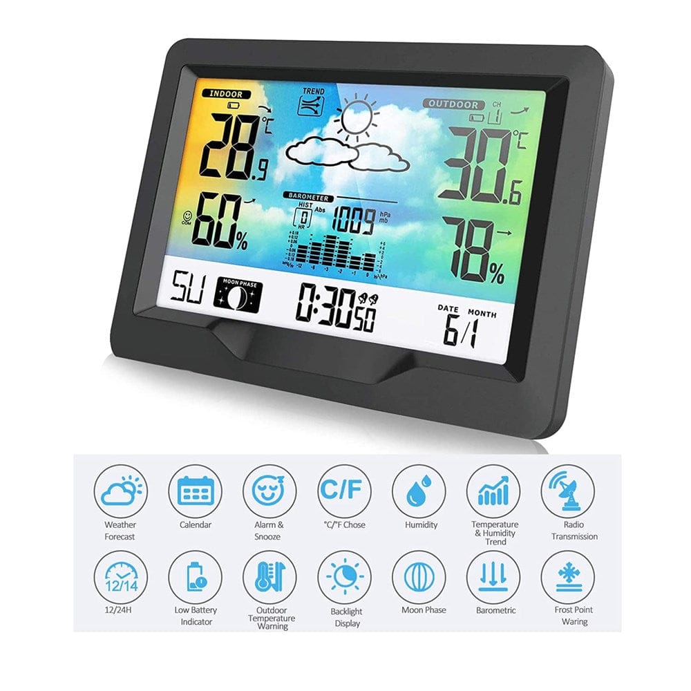 Wetterstation mit Funksensor – Temperatur, Luftfeuchte & Wettervorhersage