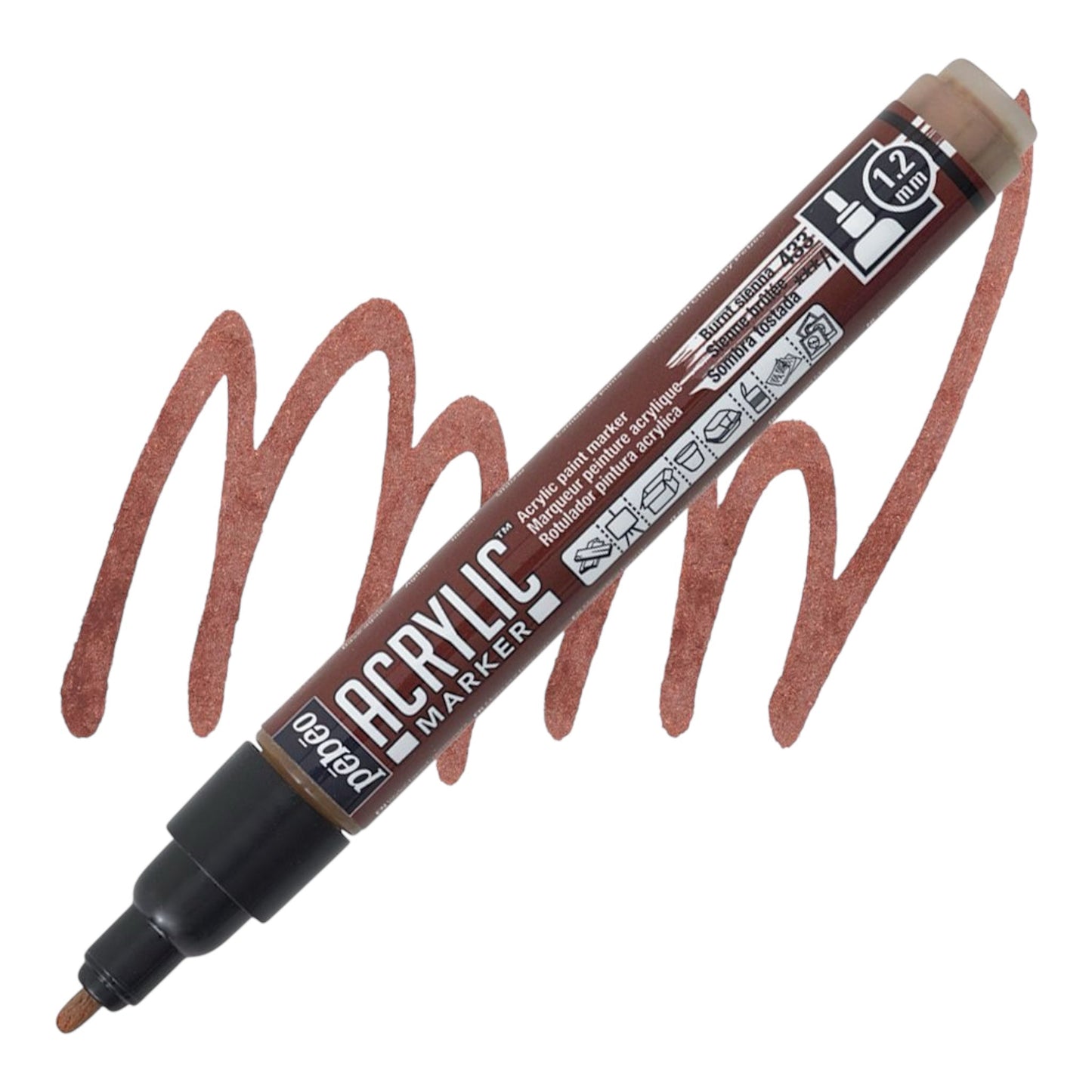 Pébéo Acrylic Marker – Burnt Sienna 33, 1.2 mm