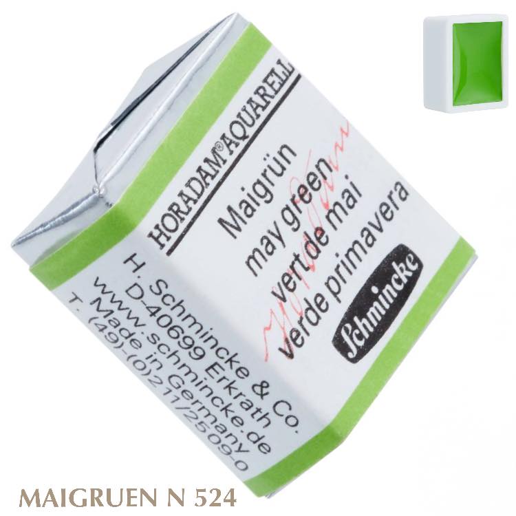 Schmincke HORADAM Aquarellfarbe  1/2 Näpfchen № 524 Maigruen