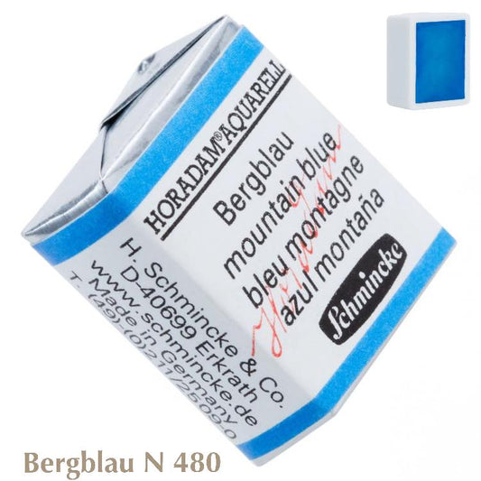 Schmincke HORADAM Aquarellfarbe  1/2 Näpfchen № 480 Bergblau
