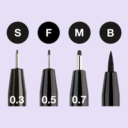 Faber Castell Pitt Artist Pen Tuschestifte, Black Set, 4er