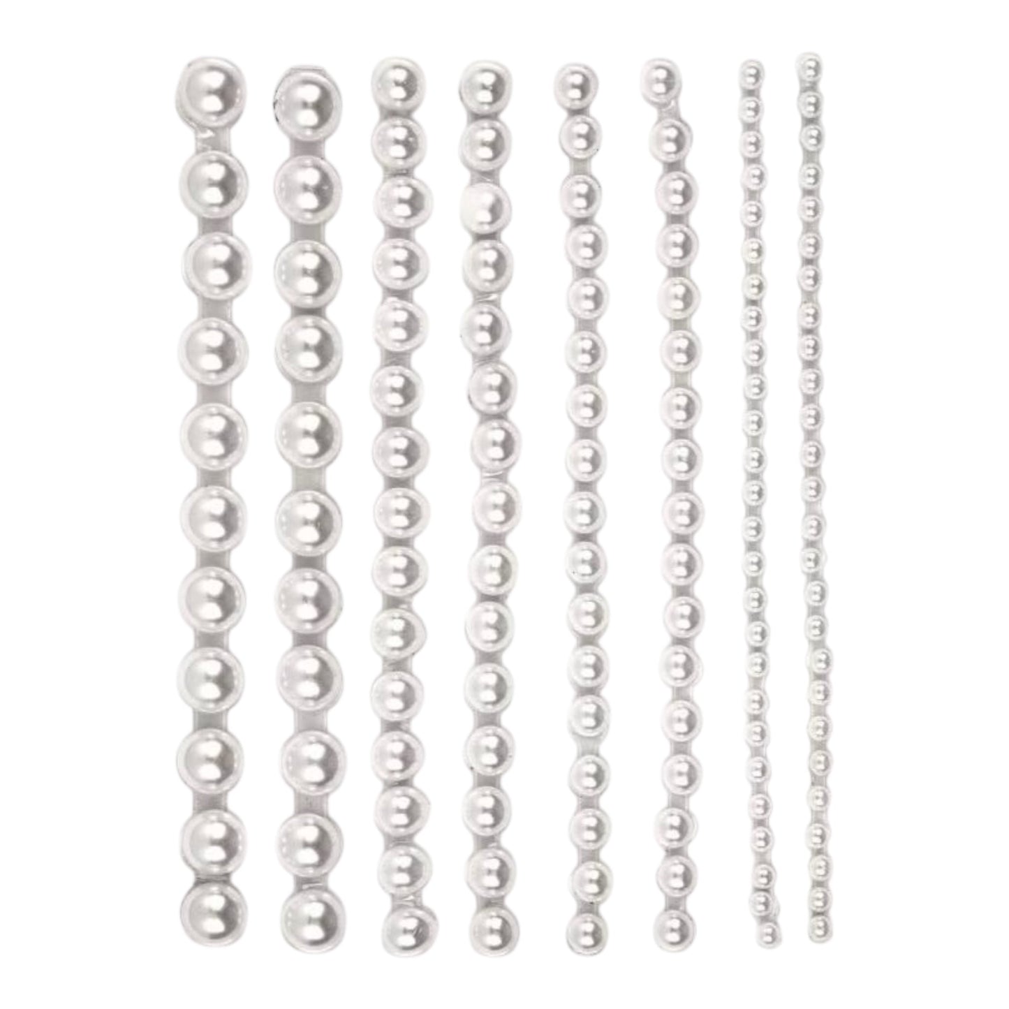 Glorex. P&D Perlen weiss assortiert selbstklebend 138 Stück 2-8mm