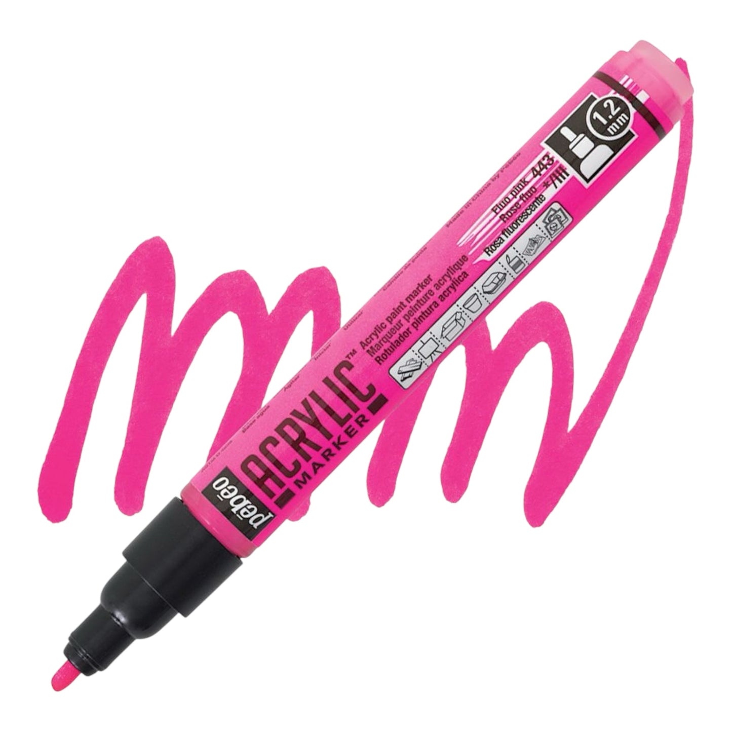 Pébéo Acrylic Marker – Fluorescent Pink 43, 1.2 mm