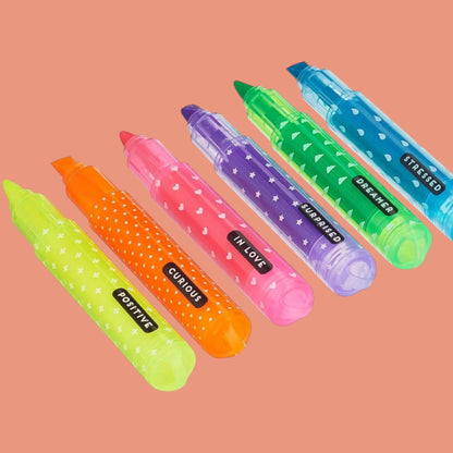 Legami. Mini Textmarker „Teddy’s Mood“ Neon Set, 6 Stk.