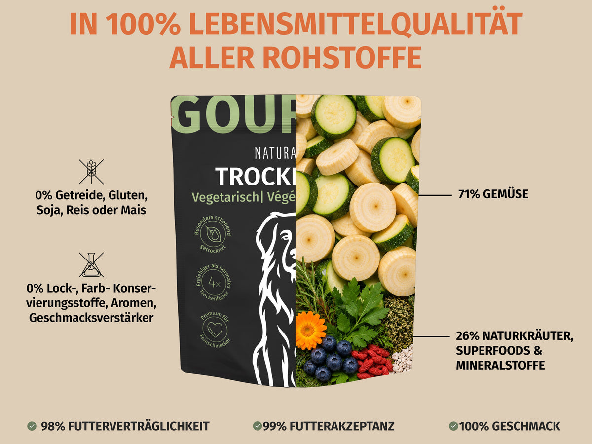 Vegetarisch mit Pastinake, Zucchini, Superfoods und Naturkräuter