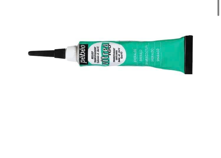 Pébéo Vitrea 160 Reliefpaste Smaragdgrün Transparent