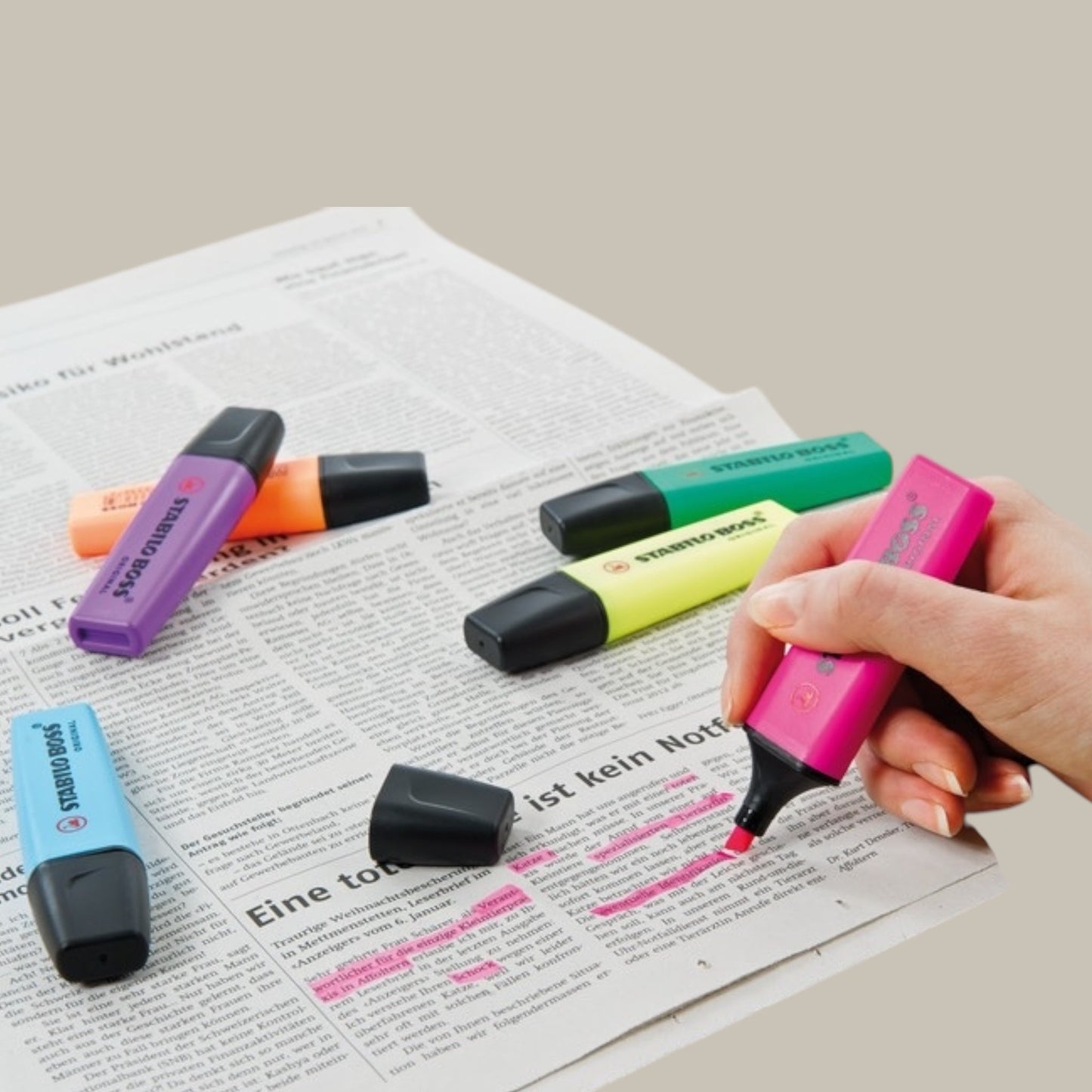 Stabilo Boss Original Textmarker, 4 x 5 mm