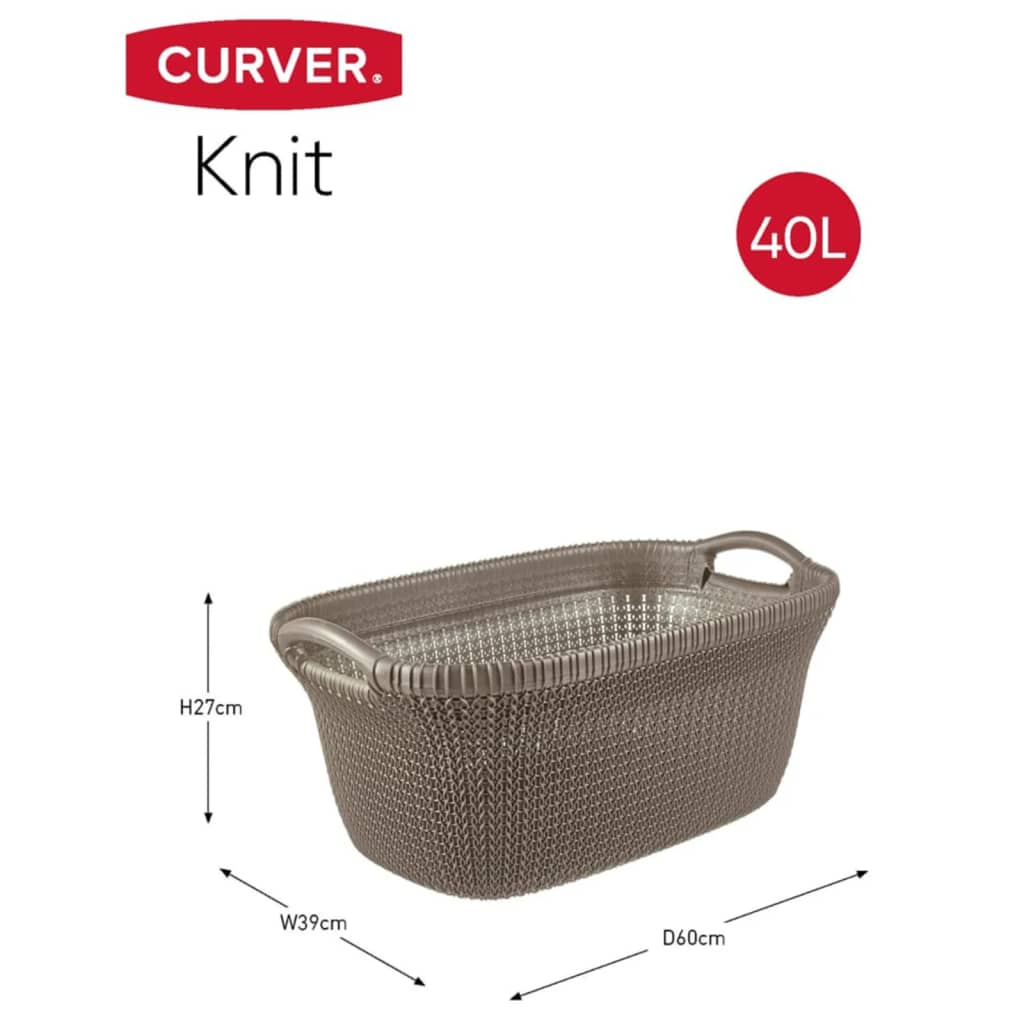 Wäschekorb Knit 40 L Metallic-Braun