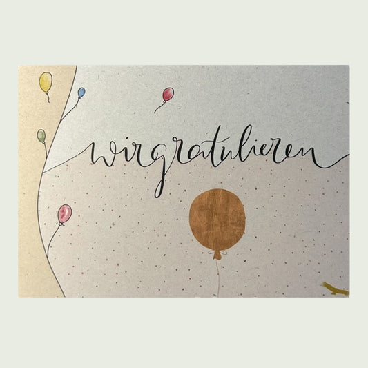 Postkarte „Wir gratulieren“