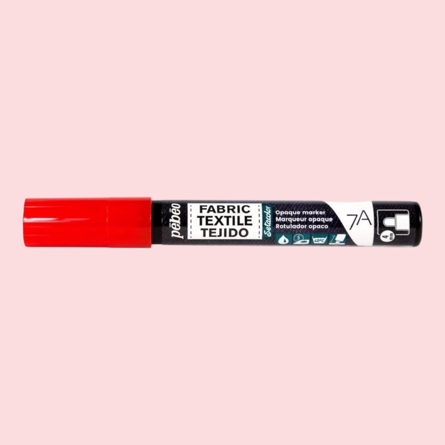 Pébéo Textil 7A Marker Opak – 4 mm Rundspitze , Rot