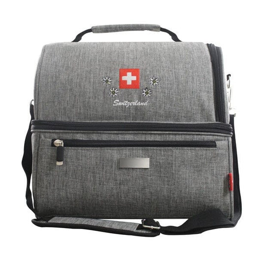 Swiss Ethno Kühltasche – 2 Fächer, Nylon 600D & Schultergurt