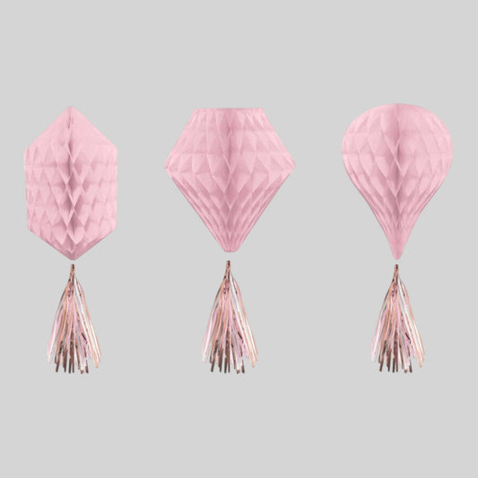 Wabenball-Dekoration Rose Gold Birthday 3 St / 30.4cm
