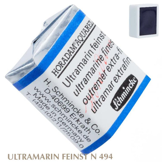 Schmincke HORADAM Aquarellfarbe  1/2 Näpfchen № 494 Ultramarin Feinst