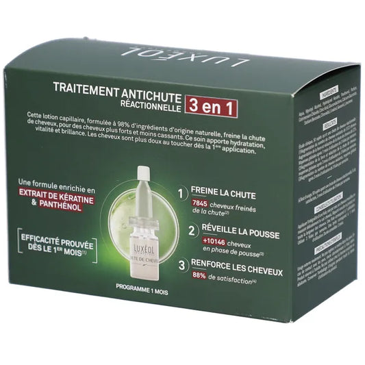 Luxéol Chute de cheveux réactionnelle 3en1 (fioles)