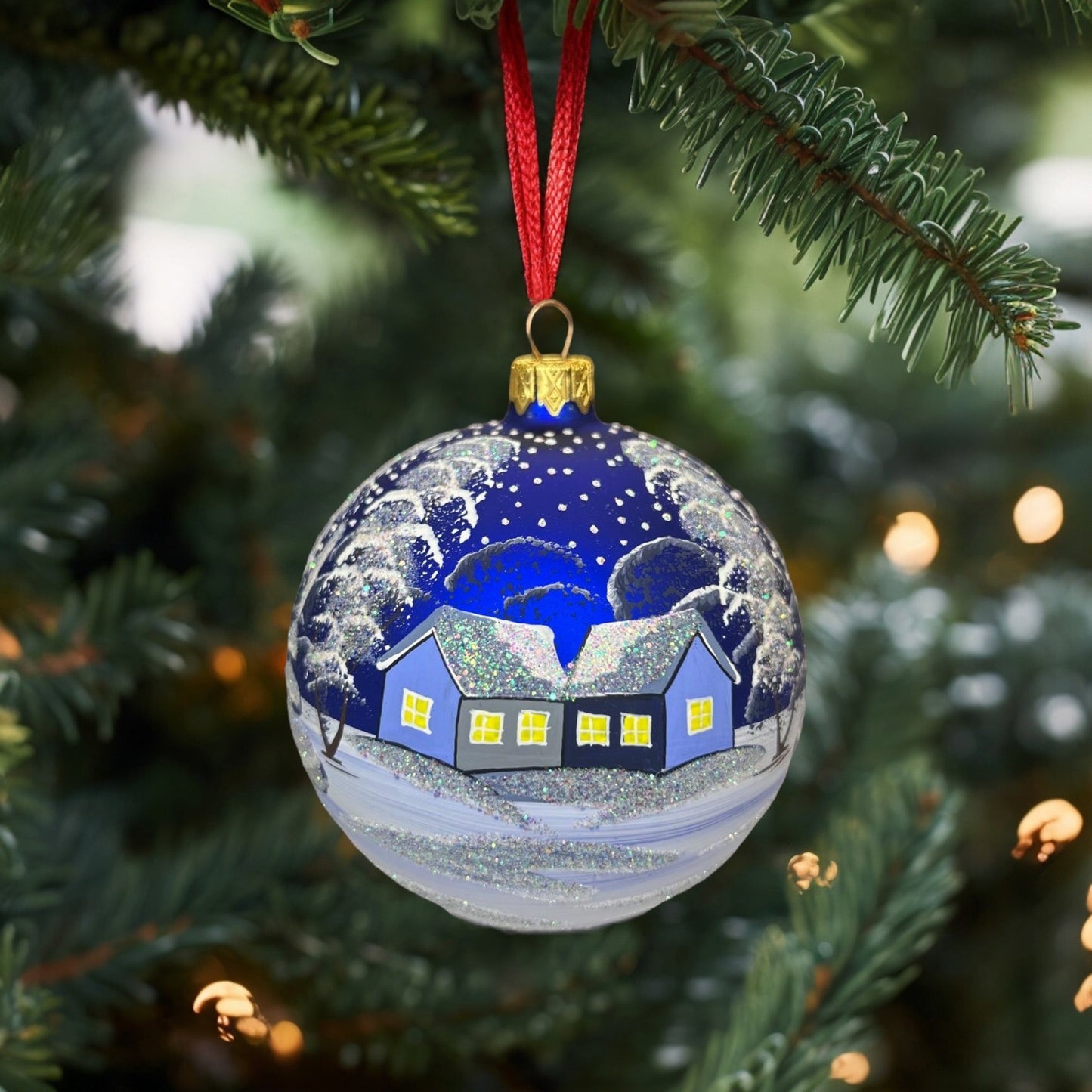 Weihnachtskugeln Moonlight Dunkelblau