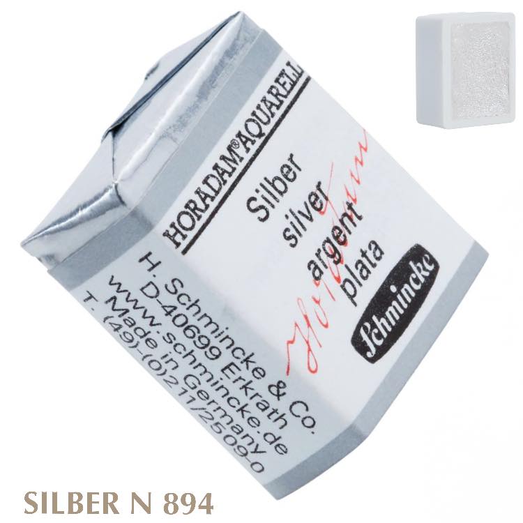 Schmincke HORADAM Aquarellfarbe 1/2 Näpfchen № 894 Silber