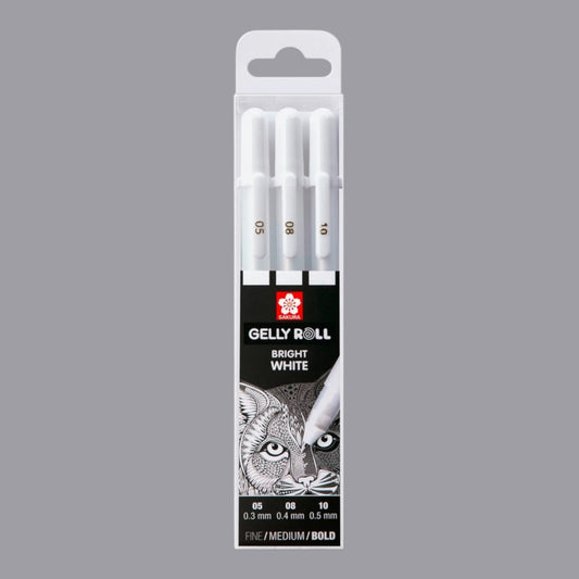 Sakura Gelly Roll Rollerball, Brite White, 3 Stück