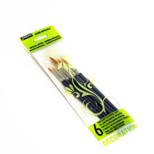 Pébéo Acryl- & Deco-Set mit 6 Pinseln