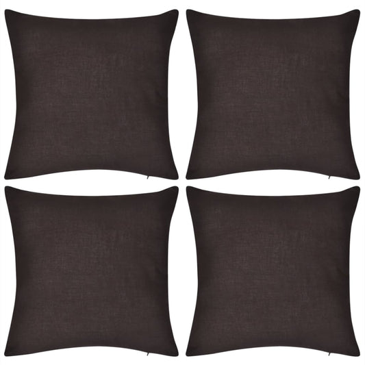 4 Braun Kissenbezüge Baumwolle 40 x 40 cm - Speedjust Schweiz