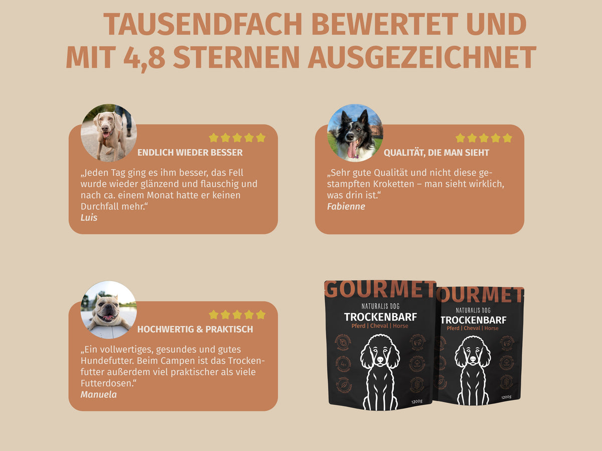 Pferd mit Pastinake, Zucchini, Superfoods und Naturkräuter