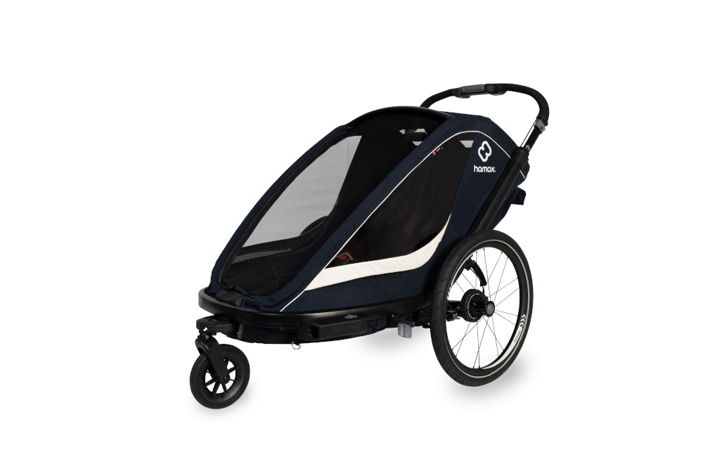 HAMAX - Breeze Navy/Cream Bike Trailer - Explore & Enjoy! 🚴‍♂️👨‍👧‍👦
