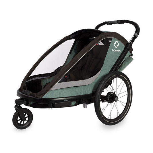 HAMAX - Cocoon Green/Black - Adventure-Ready Bike Trailer 🚴‍♂️🌟