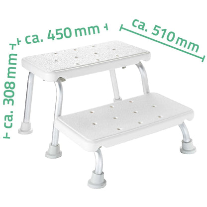 Tritthocker mit 2 Stufen 150 kg Weiß A0102001