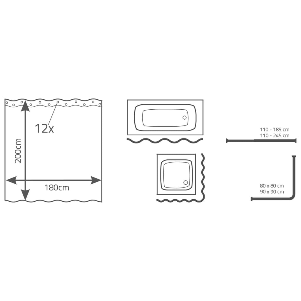 RIDDER Duschvorhang Textile Katzenmotiv