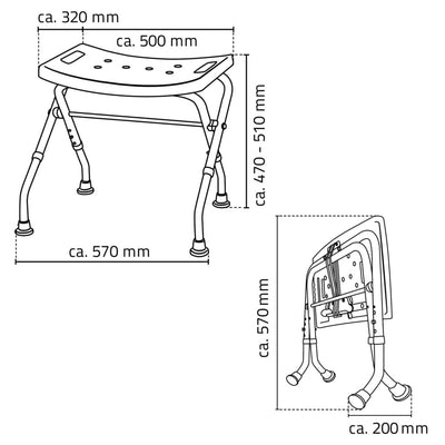 RIDDER Duschhocker Klappbar 110 kg Weiß A0050301