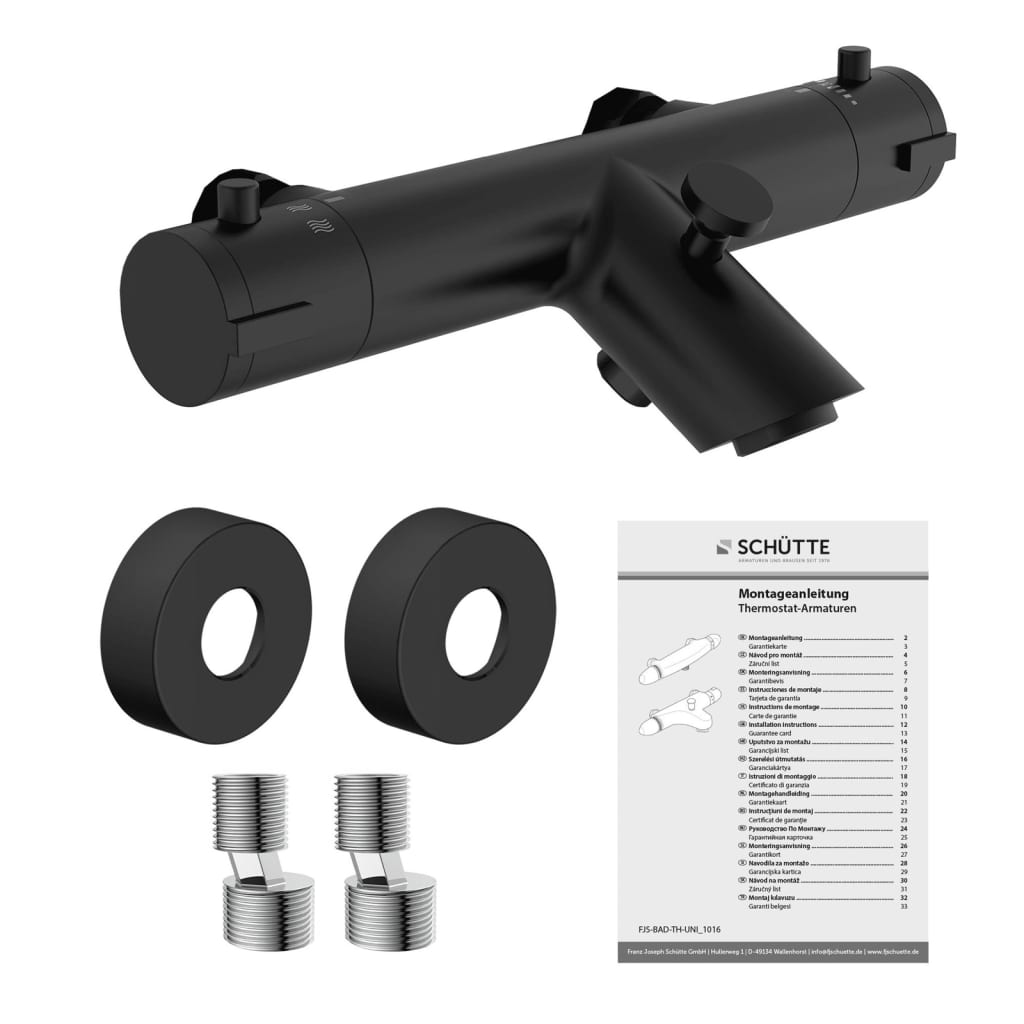 SCHÜTTE Thermostatarmatur LONDON Matt Schwarz