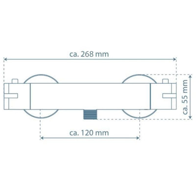 SCHÜTTE Duscharmatur mit Thermostat LONDON 5,5 cm