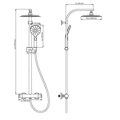 SCHÜTTE Regendusche-Set MADURA FRESH Mattschwarz