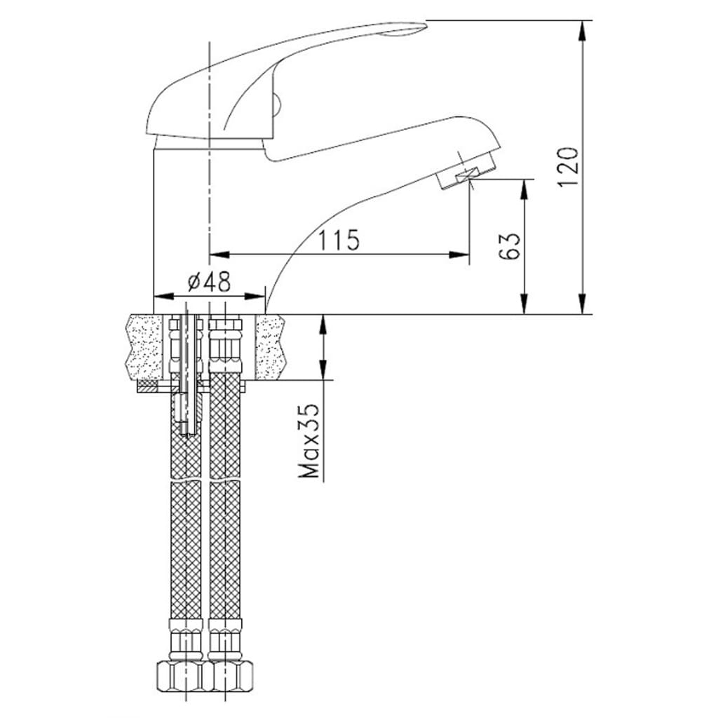 SCHÜTTE Waschtischarmatur Niederdruck MAGNA Chrom