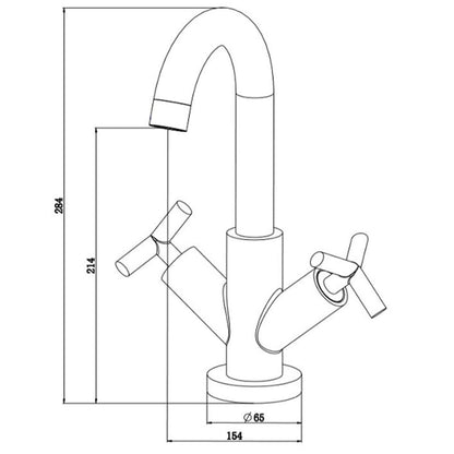 SCHÜTTE Waschtischarmatur mit 2 Griffen ELIOT Chrom