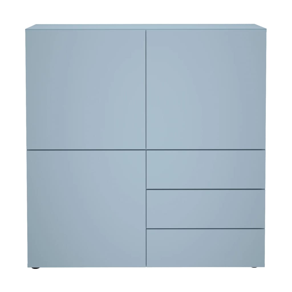 FMD Schrank mit 3 Schubladen und 3 Türen 99x31,5x101,2 cm Blau