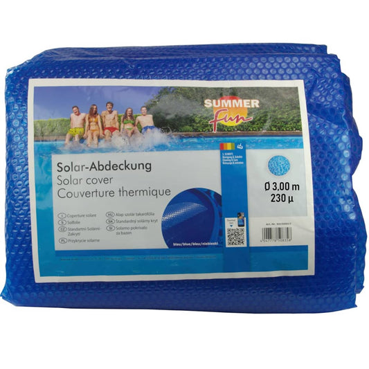 Sommer Poolabdeckung Solar Rund 300 cm PE Blau