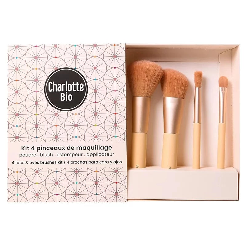 CHARLOTTE BIO - Set with 4 Makeup Brushes - Perfect for Flawless Looks! 💄✨