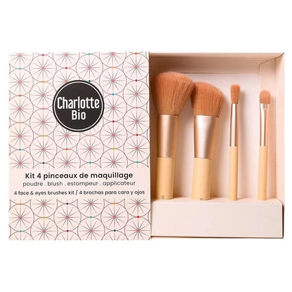 CHARLOTTE BIO - Set with 4 Makeup Brushes - Perfect for Flawless Looks! 💄✨