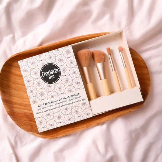 CHARLOTTE BIO - Set with 4 Makeup Brushes - Perfect for Flawless Looks! 💄✨