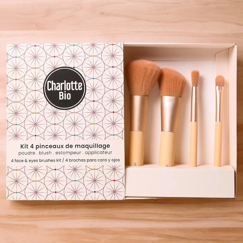 CHARLOTTE BIO - Set with 4 Makeup Brushes - Perfect for Flawless Looks! 💄✨