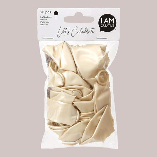 I Am Creative Luftballons, creme metallic 20 Stück
